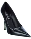 Versace Pin-point Leather Pumps In Black