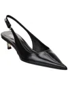 Versace Pin Point Leather Kitten-heel Pumps In Red