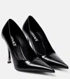Versace Pin-point Leather Pumps In Black
