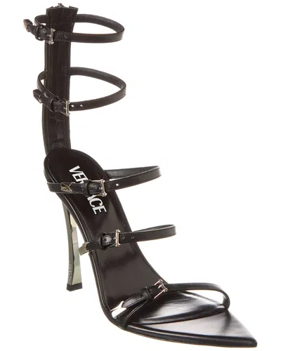 Versace Pin-point Leather Sandal In Black