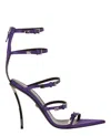 Versace Woman Sandals Purple Size 10 Textile Fibers