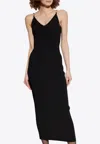 Versace Safety Pin Suspender Midi Dress In Black