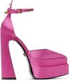 Versace Pink Aevitas Platform Heels In Multi