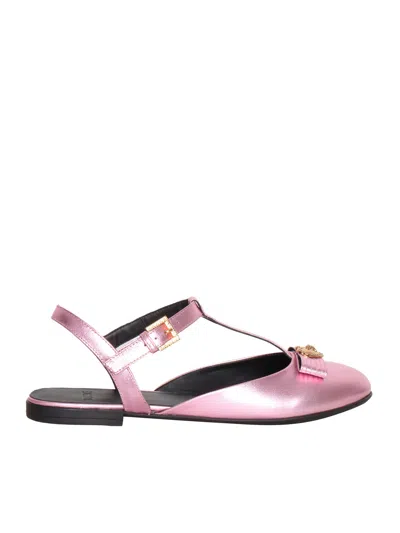 Versace Pink Ballet Flats In Multi