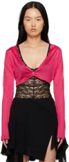 Versace Medusa Cropped Buttoned Cardigan In 1pm60 Tropical Pink