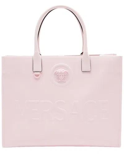Pre-owned Versace Pink Canvas, Leather La Medusa Large Tote (authentic Pre-loved)