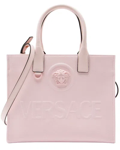 Pre-owned Versace Pink Canvas, Leather La Medusa Small Tote (authentic Pre-loved)