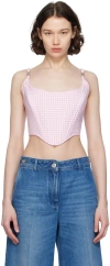 Versace Korsett-top Mit Vichy-karo In 2pq50 Pastel Pinkwhi