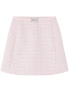 VERSACE PINK CONTRASTO WOOL MINI SKIRT