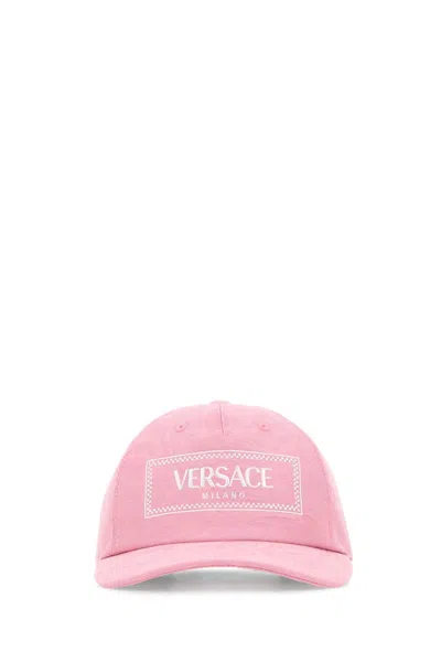 Versace Woman Pink Cotton Baseball Cap