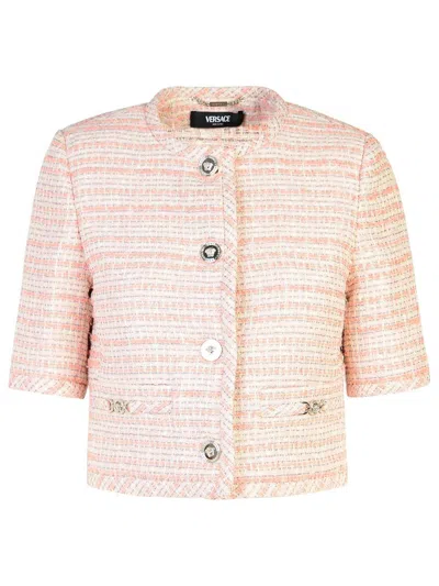 VERSACE VERSACE PINK COTTON BLEND JACKET