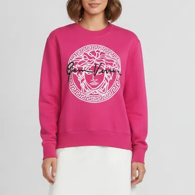 Pre-owned Versace Pink Cotton Medusa Signature Sweater S