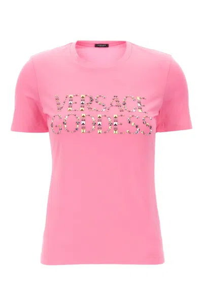 Versace Pink Cotton T-shirt In 1pk40
