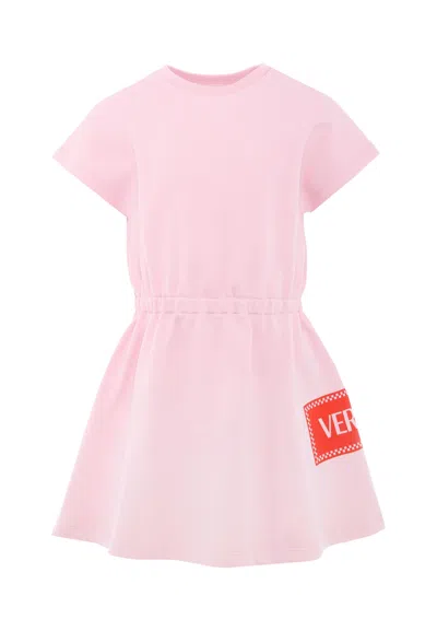 Versace Kids' Pink Dress With 90 Vintage Logo For Girl