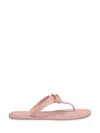 Versace Gianni Ribbon Sandales In Dusty Rose/oro