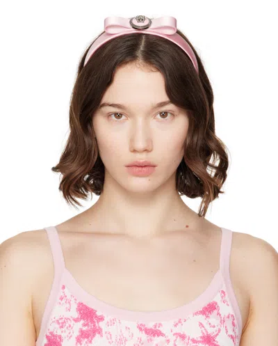 Versace Pink Gianni Ribbon Headband