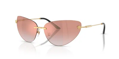 Versace Pink Gradient Mirror Cat Eye Ladies Sunglasses Ve2281 10026f 64 In ["pink","gold Tone"]