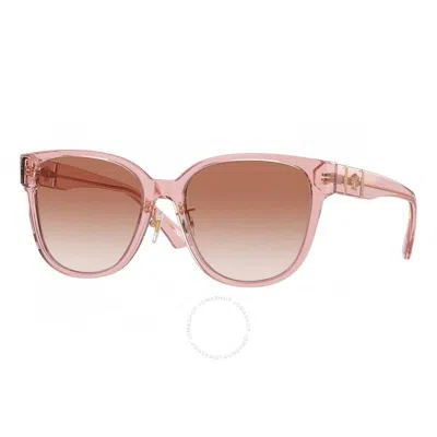Versace Pink Gradient Pink Square Ladies Sunglasses Ve4460d 543413 57 In Peach / Pink