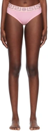 Versace Pink Greca Border Briefs In 1pr20-pale Pink