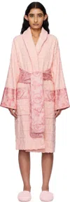 Versace Pink 'i Heart Baroque' Bathrobe In 5p410-pink+pink