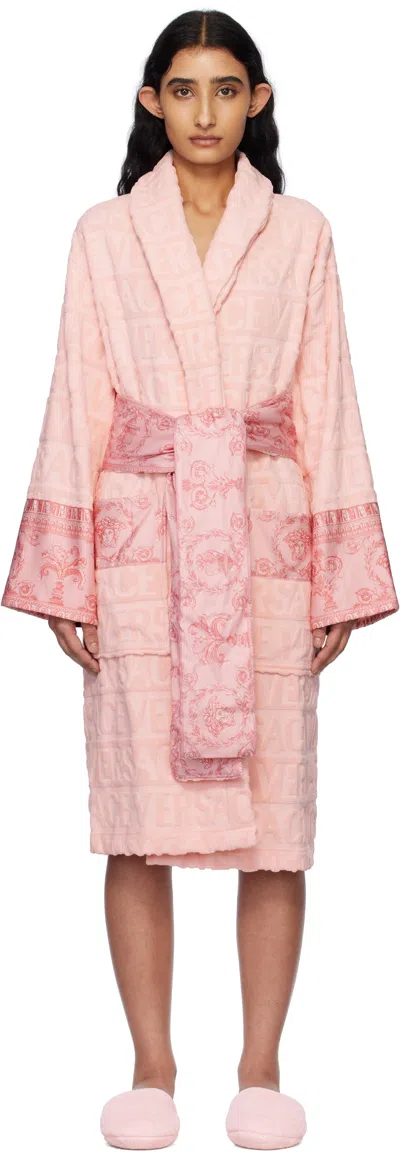 Versace Pink 'i Heart Baroque' Bathrobe In 5p410-pink+pink