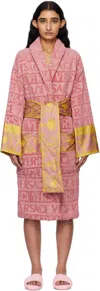 Versace I Heart Baroque Bath Robe In 5pc90-strawberry Jam