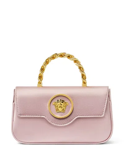 Versace Pink La Medusa Mini Satin Tote Bag