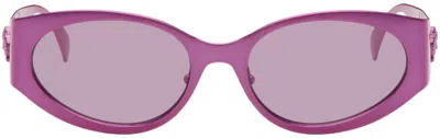 Versace Pink 'la Medusa Oval' Sunglasses In 1503ak Fuxia