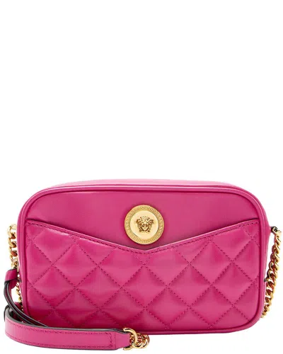 Pre-owned Versace Pink Leather Medusa Small Camera Bag (authentic Pre-loved)