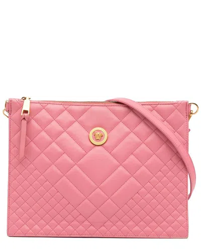 Versace Pink Leather Quilted Medusa Crossbody (authentic Pre-loved)
