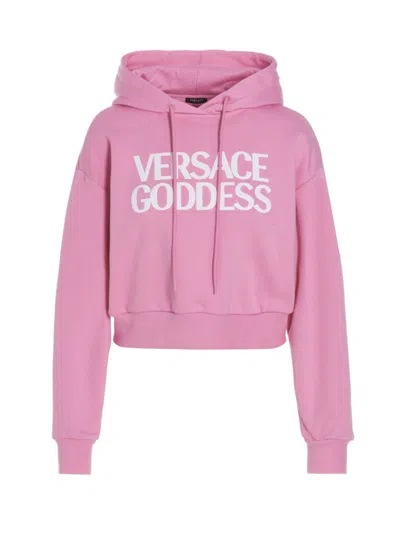 Versace Pink Logo Hood Sweatshirt