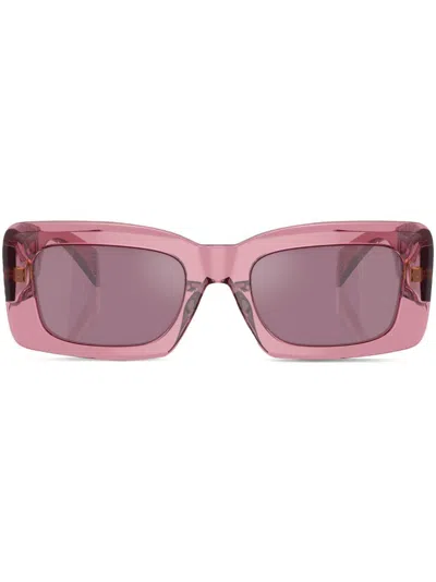 Versace Sonnenbrille Mit Eckiger Form In Pink
