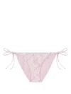 Versace Pink Silk Bikini Briefs With Graphic Print In Pink