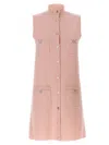 Versace Wool Blend Dress Decorative Buckles In Pink