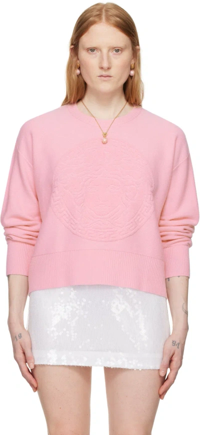 Versace Pink Medusa Sweatshirt In 1pr20-pale Pink