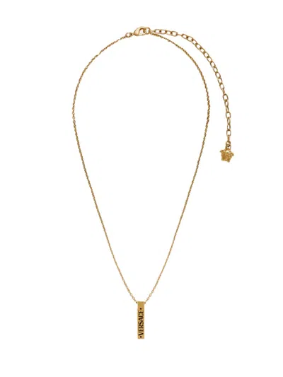 Versace Pink Metal Necklaces In Pattern