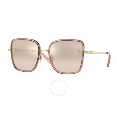Versace Pink Mirror Gradient Square Ladies Sunglasses Ve2247d 14837i 57 In Multi
