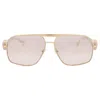 Versace Sleek Metal Rectangular Sunglasses For Men In Gold