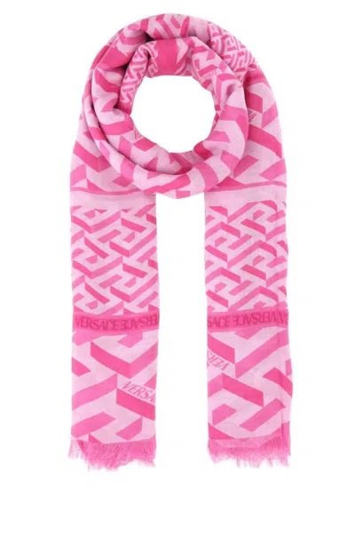 VERSACE PINK PRINTED SCARF