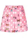 Versace Butterflies-print Silk-blend Shorts In Light Pink