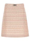 Versace Pink Ribbed Blend Skirt In Multi