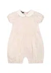 Versace Pink Romper Or Baby Girl With Barocco Print In Pink