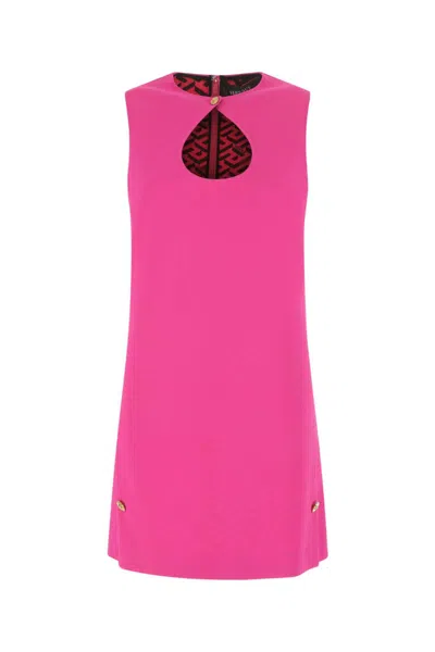 Versace Pink Round Neck Mini Dress