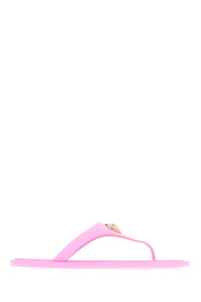 Versace Pink Rubber Thong Sandals