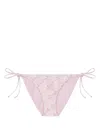 Versace Pink Silk Bikini Briefs With Graphic Print In Pink