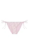 Versace Pink Silk Bikini Briefs With Graphic Print In Pink
