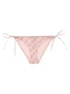 Versace Pink Silk Bikini Briefs With Graphic Print In Pink
