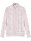 Versace Treasure Foulard Silk Twill Formal Shirt In Pink
