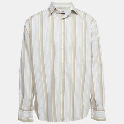 Pre-owned Versace Pink Striped Cotton Button Front Shirt Xxxl