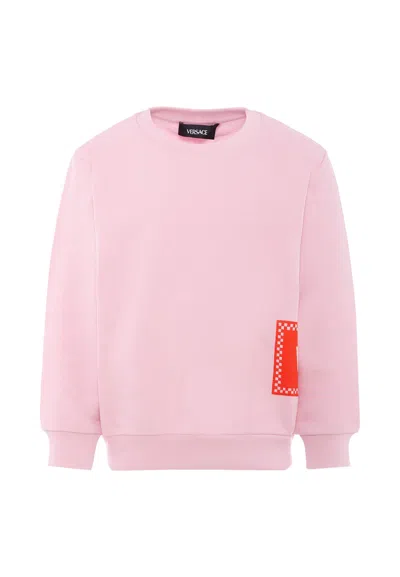 Versace Kids' Pink Sweatshirt With 90 Vintage Logo For Girl